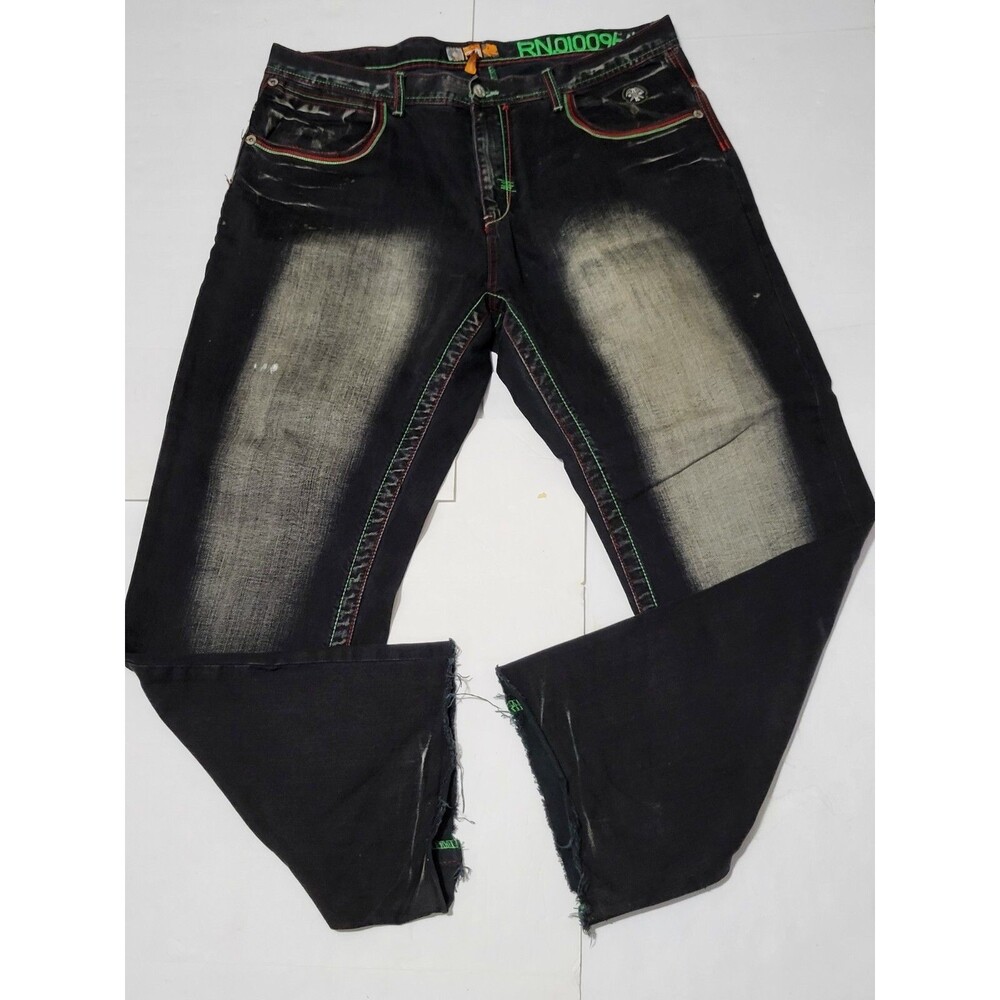 Akademiks Akdmks Vintage Hip Hop 2000s Baggy Green Embroidered Size Men's 38